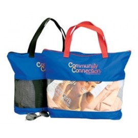 Custom Embroidered 600 Denier Polyester Window Tote Bag  Custom Embroidered 600 Denier Polyester Window Tote Bag