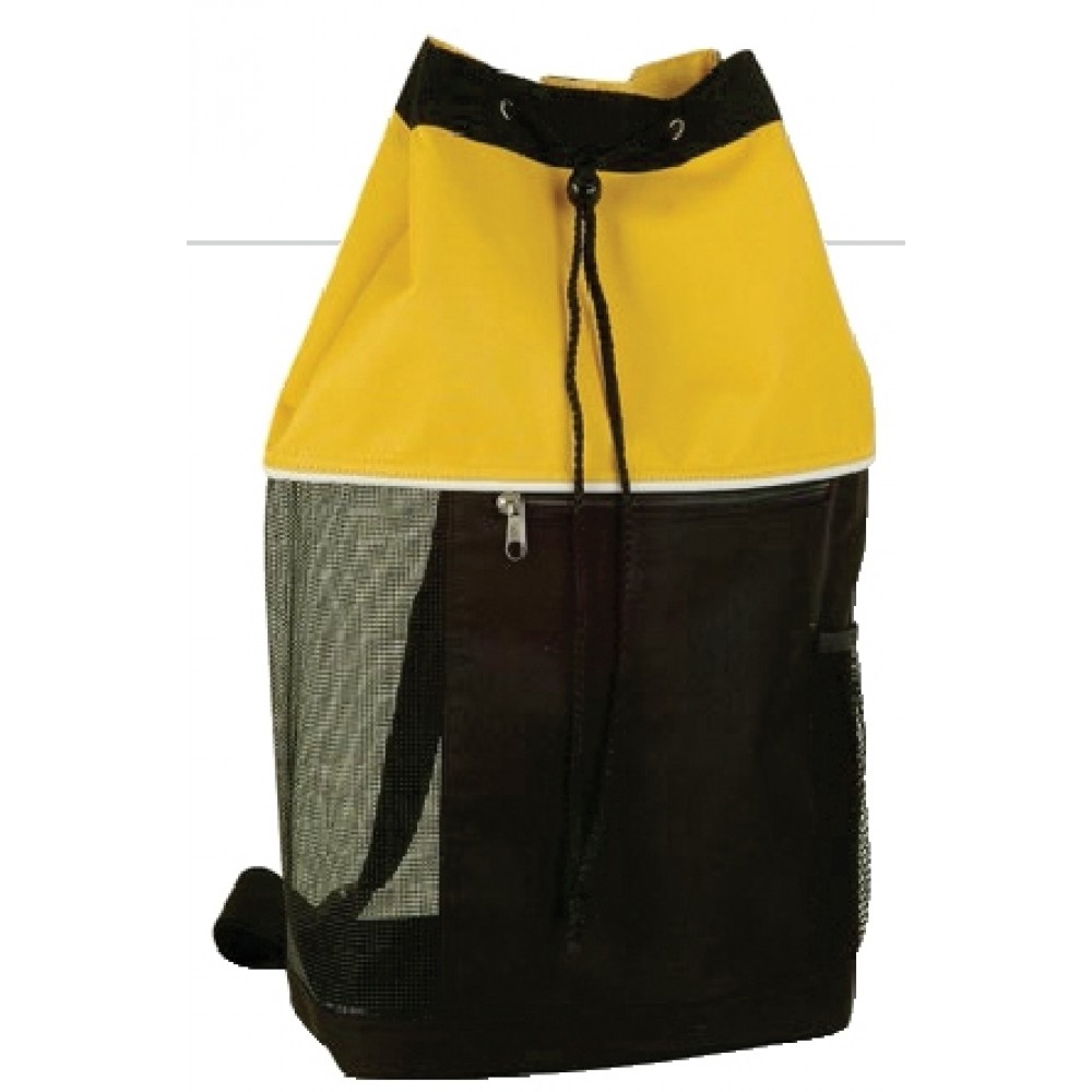 Custom Printed Drawstring Beach Tote Bag w/Zipper Pocket