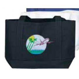 Custom Embroidered Solid Color Ramie/Cotton Canvas Shopping Tote Bag