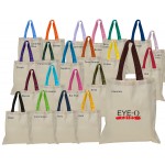 Economy Tote Bag with Colored Handles Custom Embroidered
