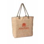 Logo Imprinted Laminated Jute Beach Bag