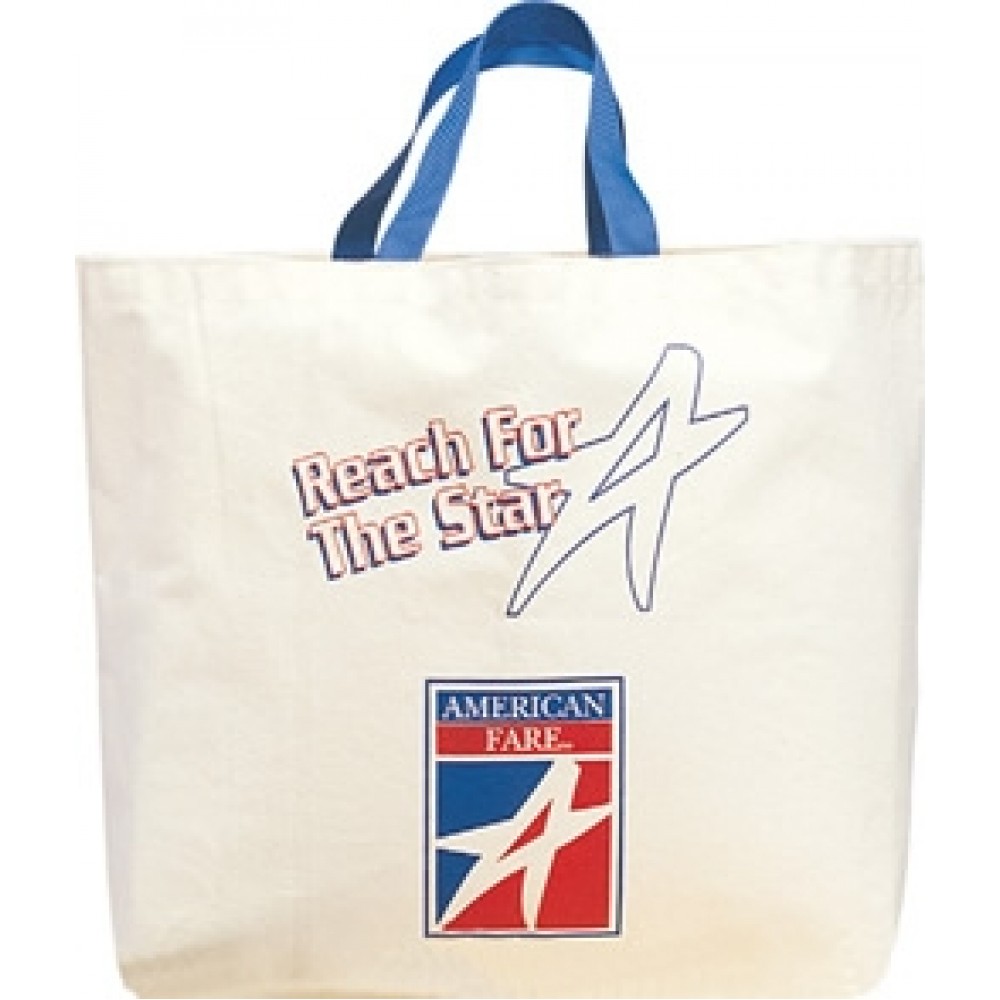 Promotional 15 Oz. Color Canvas Jumbo Tote Bag