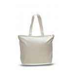 Logo Imprinted Heavy Canvas Zippered Tote Bag with Zippered Pocket Inside.