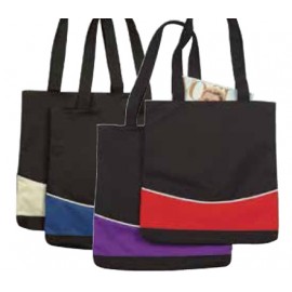 Logo branded Fashion Tote Bag w/2 Tone Curve Design