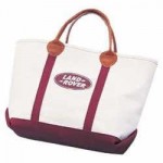 Custom Embroidered 18 Oz. Natural Canvas Leather Handle Boat Tote Bag (18"x12"x6")