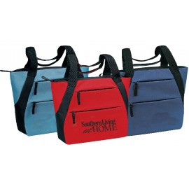 Custom Printed Multi Zippered Tote Bag  Custom Printed Multi Zippered Tote Bag