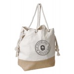 Jute + Cotton Contrasting Tote Custom Embroidered
