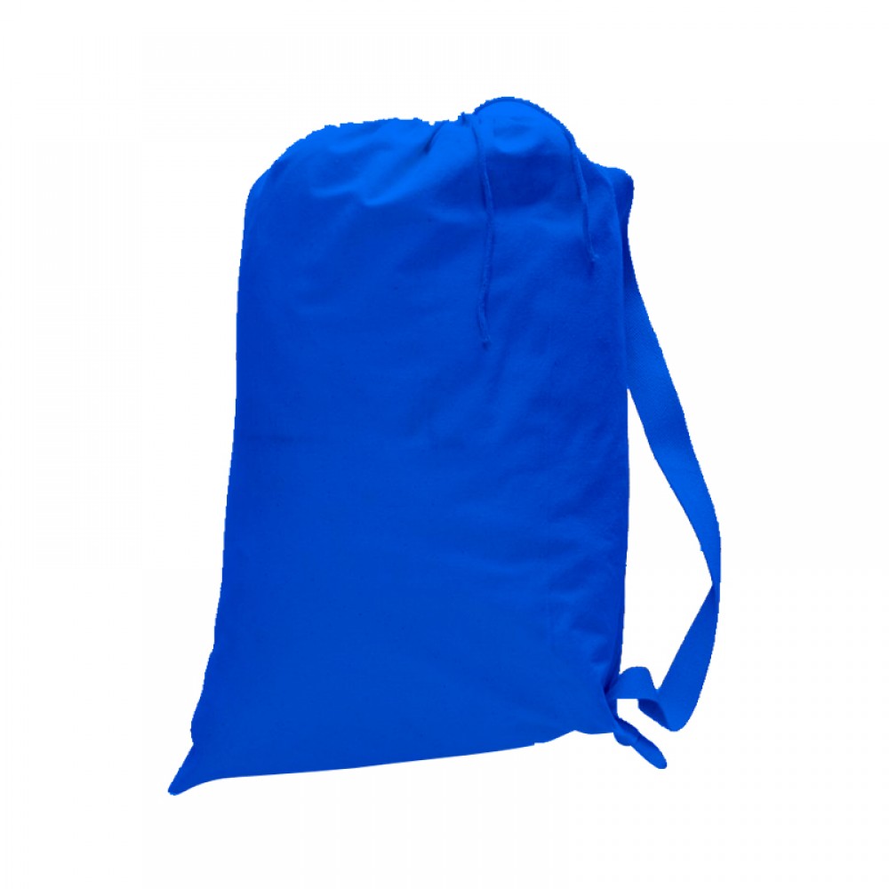 Large Canvas Laundry Bag with Webbed Shoulder Strap Logo Imprinted Large Canvas Laundry Bag with Webbed Shoulder Strap Logo Imprinted
