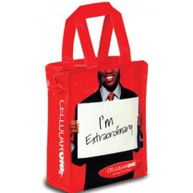 Custom Embroidered Laminated Woven Polypropylene Muscle Tote Bag (10"x5"x13")
