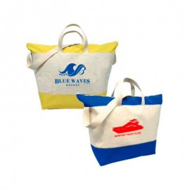 Custom Printed 15 Oz. Natural Cotton Block Island Beach Tote