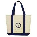 Zippered Cotton Boat Tote Custom Printed