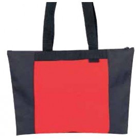 Custom Embroidered Poly Zippered Tote Bag w/Heavy Vinyl Backing