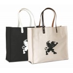 Custom Embroidered Cotton Canvas Tote with Leather Handles