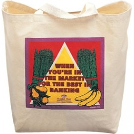 Logo branded USA MADE 10 Oz. Natural Canvas Shopping Tote Bag