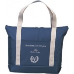 Promotional 10 Oz. Natural Cotton Country Club Zip-Top Tote Bag