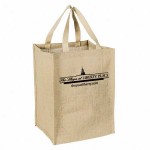 Logo Imprinted Jute Grocery Tote with Cotton Web Handles