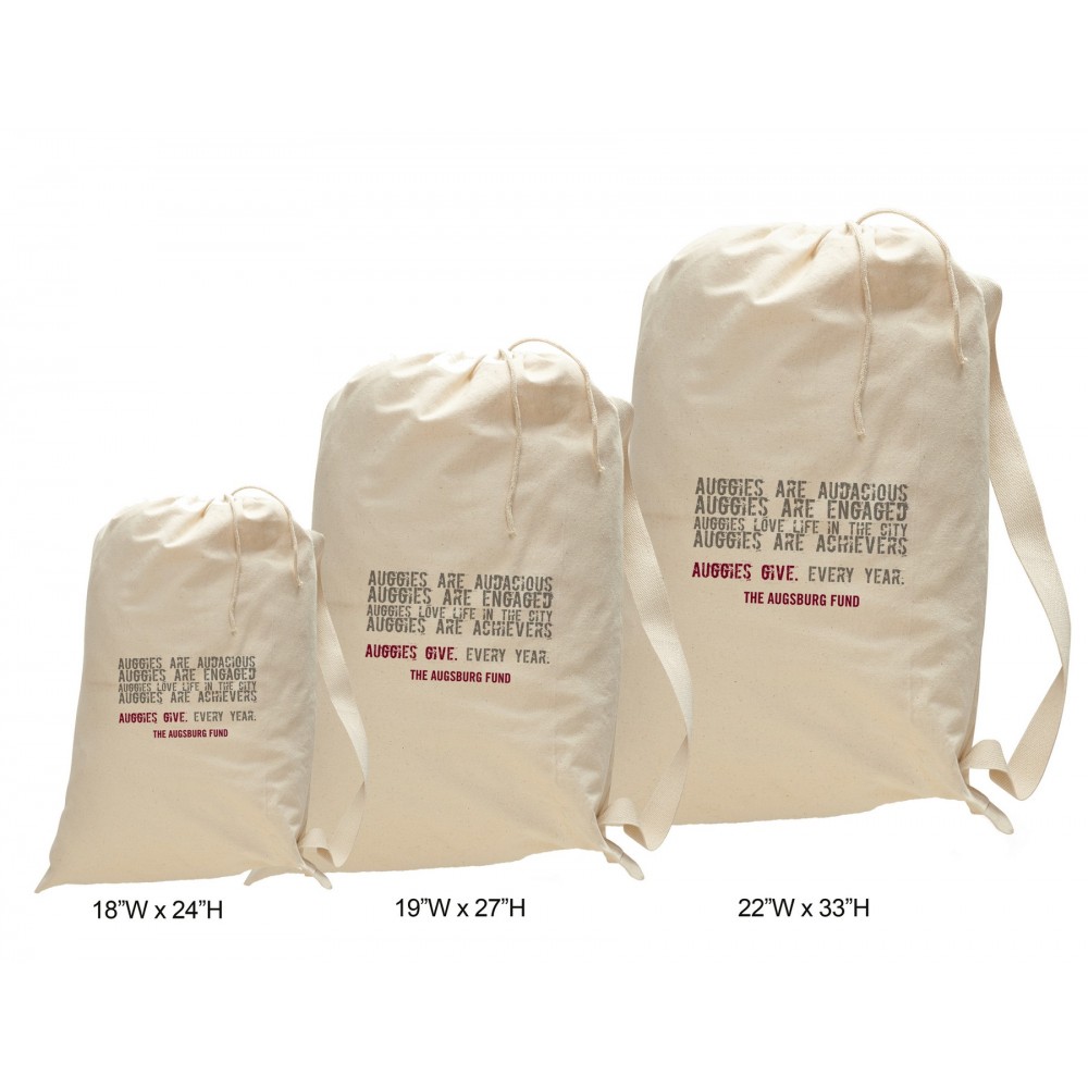 Custom Printed Large Canvas Laundry Bag with Webbed Shoulder Strap Custom Printed Large Canvas Laundry Bag with Webbed Shoulder Strap