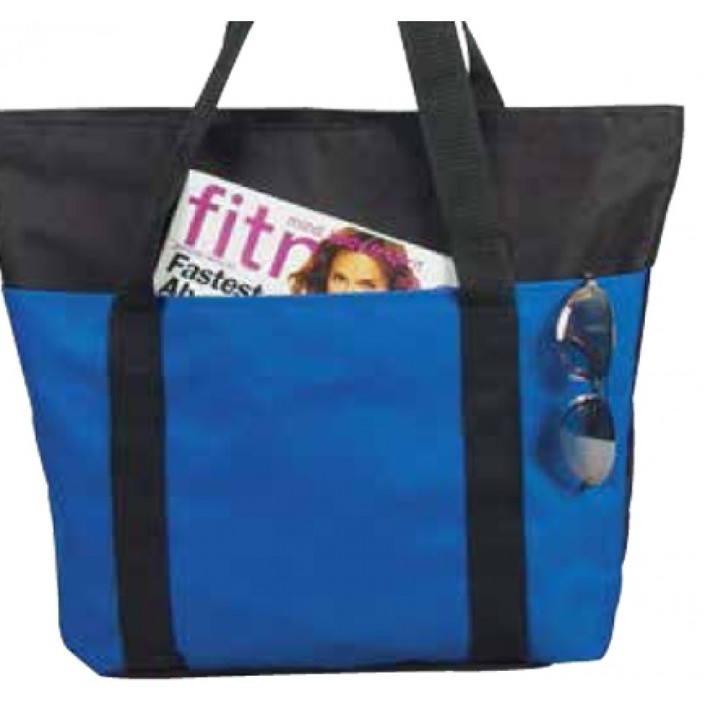 Custom Embroidered 2 Tone Wide Mouth Tote Bag