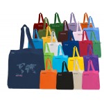Economy Dyed Cotton Shopping Tote with Self Handles and Gusset Logo Imprinted