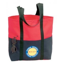 Promotional USA Made 10 Oz. Natural Canvas Contrast Pocket Tote Bag  Promotional USA Made 10 Oz. Natural Canvas Contrast Pocket Tote Bag