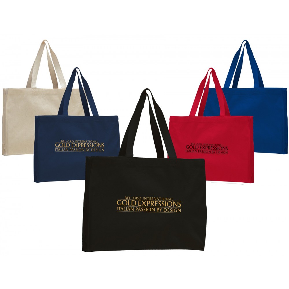 Custom Printed Natural Cotton Tote with Self Handles Custom Printed Natural Cotton Tote with Self Handles