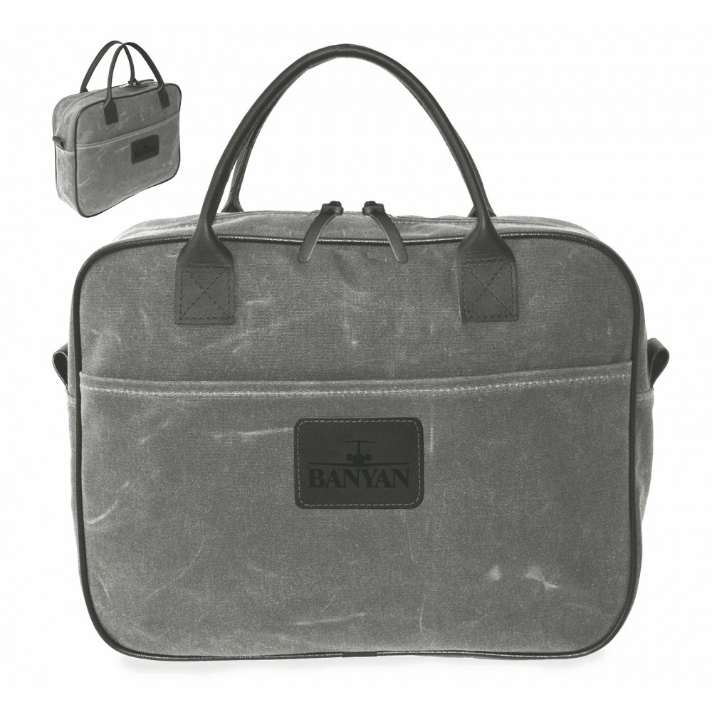 Waxed Canvas Attach w/Retro Handles with Logo Waxed Canvas Attach w/Retro Handles with Logo