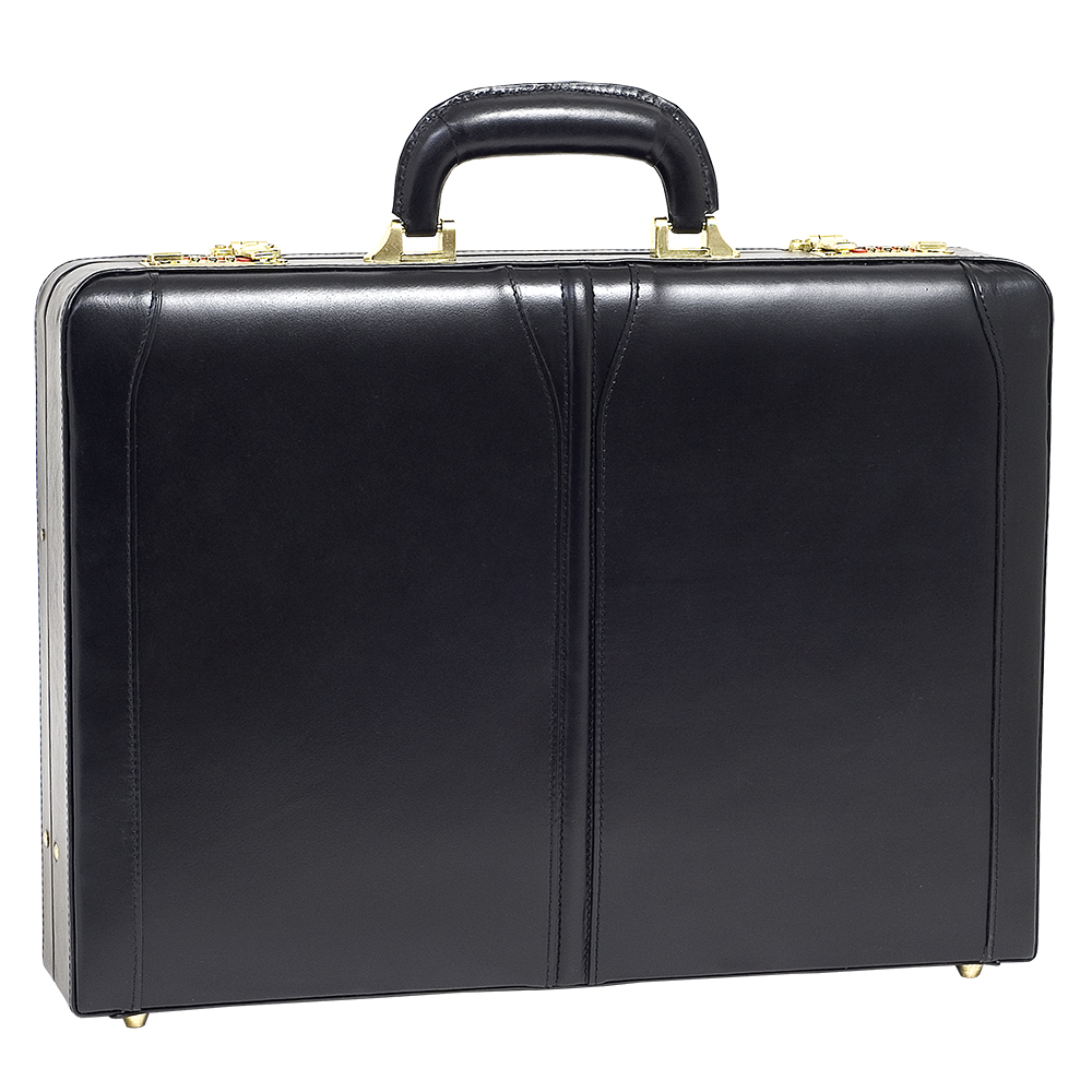 McKlein USA Lawson Black Leather Attach Case Logo Imprinted McKlein USA Lawson Black Leather Attach Case Logo Imprinted