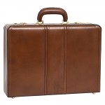 McKlein USA Coughlin Brown Leather Expandable Attache Case Custom Imprinted