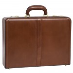 Logo Imprinted McKlein USA Harper Brown Leather Expandable Attache Case
