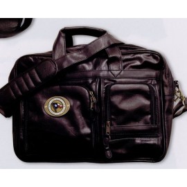 Logo Branded Leatherette Multi Pocket Attache w/ 2" Club Lorente Medallion
