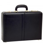 McKlein USA Harper Black Leather Expandable Attach Case Branded
