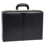 Branded McKlein USA Turner Black Leather Expandable Attach Case
