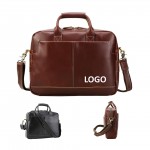 Leather Business Laptop Bag For Men with Logo