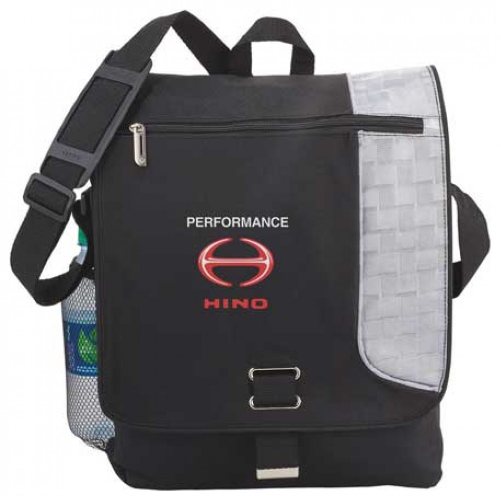 Gridlock Vertical 15" Computer Messenger Bag with Logo