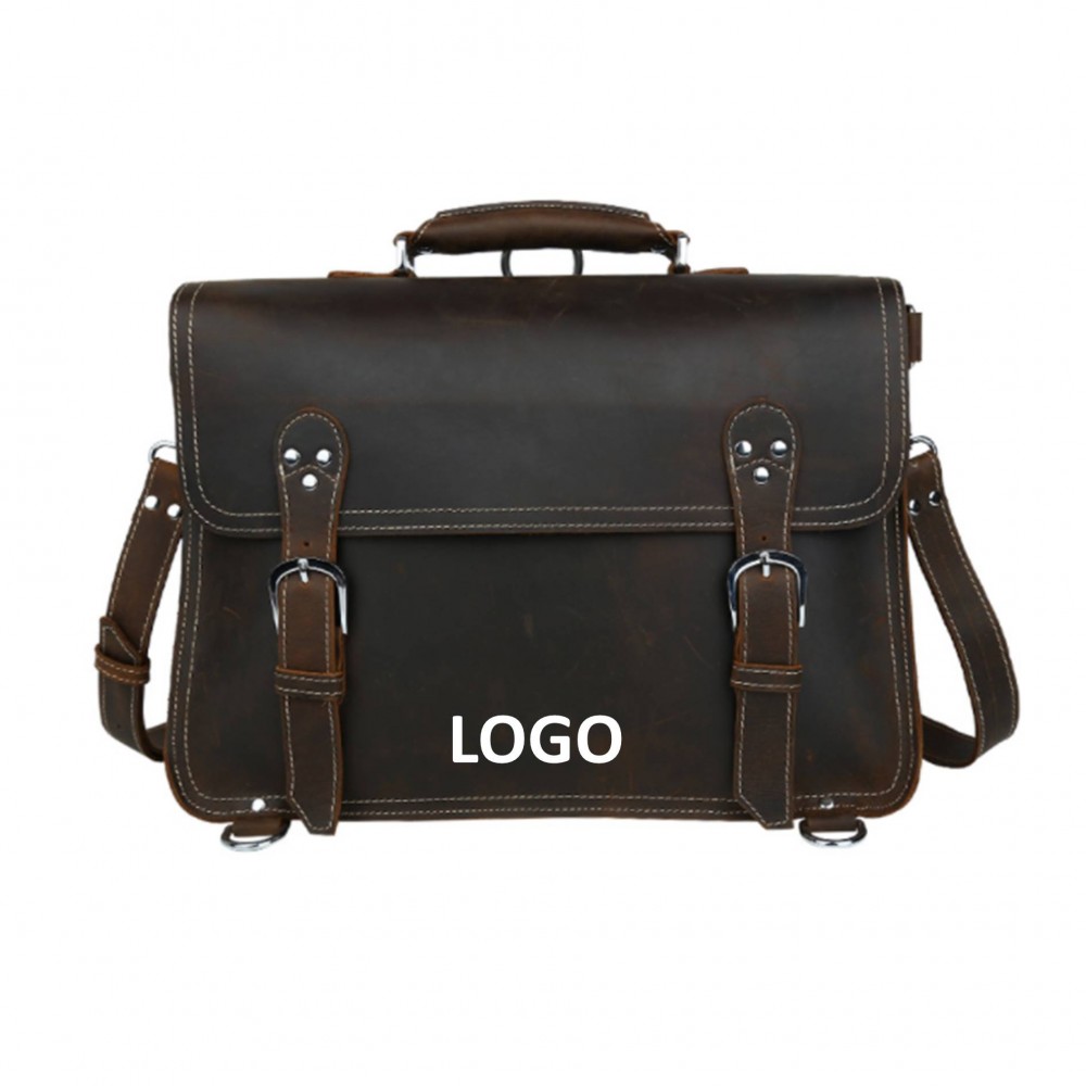 Leather Backpack Business Briefcase with Logo