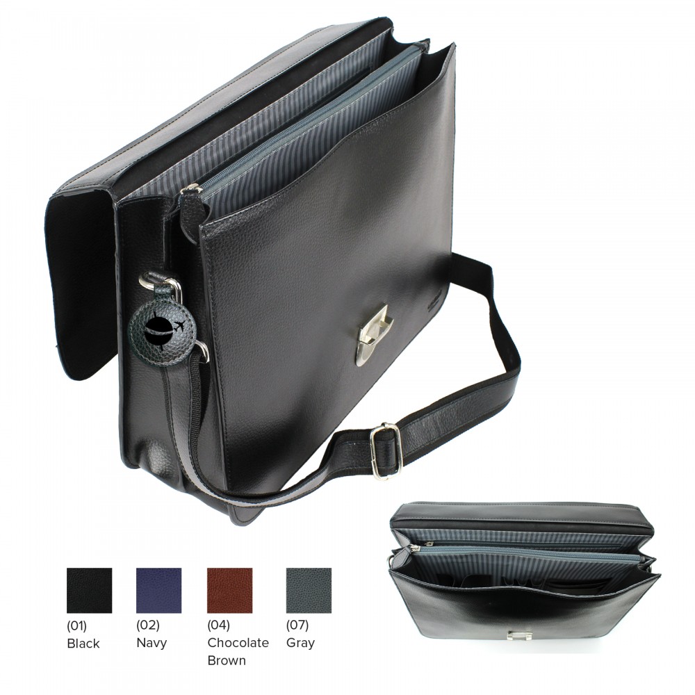 Laurige Two-Gusset Flat Front Briefcase Custom Imprinted Laurige Two-Gusset Flat Front Briefcase Custom Imprinted