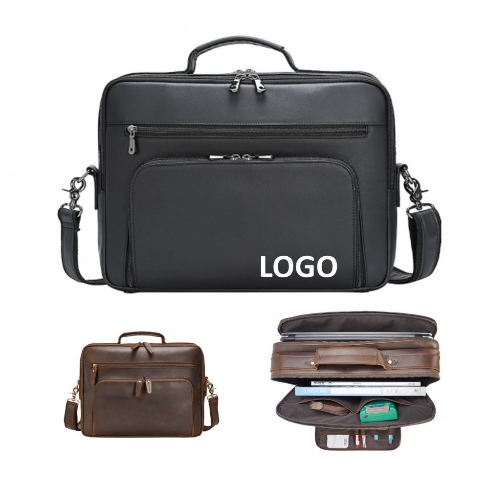Personalized Leather Travel Briefcase For Men