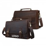 Business Travel Leather Laptop Bag with Logo