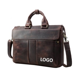 Personalized Vintage Leather Travel Briefcase (direct import)