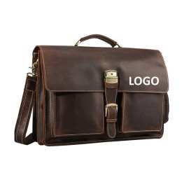 Slim Leather Business Laptop Bag with Logo  Slim Leather Business Laptop Bag with Logo