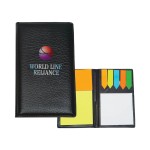 Leather Look Padfolio With Sticky Notes & Flags with Logo