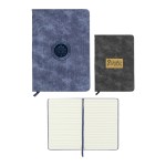 Logo Printed Marbled Fabric Covered Journal