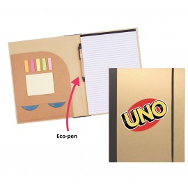 Eco-Friendly Recycled Pad Folio with Sticky Memo Notes with Logo