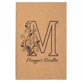 Promotional 5.25" x 8.25" Cork Sketch Book with Unlined Notepad