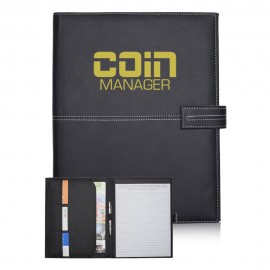 Customized White Stitch Leather Portfolios