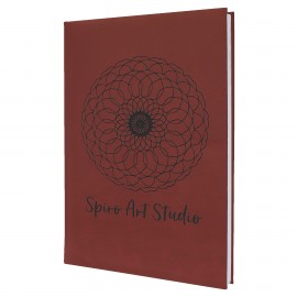 7" x 9.75" Rose Leatherette Sketch Book with Unlined Notepad with Logo