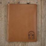 Logo Branded Genuine Leather Portfolio Folder | Fits 8.5 x 11 inch Lined Notepad | Handmade in the USA