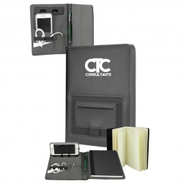 Prestige Black Leather Portfolios with Logo