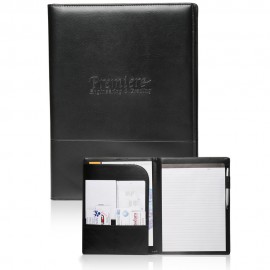 Prestige Black Leather Portfolios with Logo