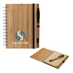 Bamboo Notebook & Pen with Logo